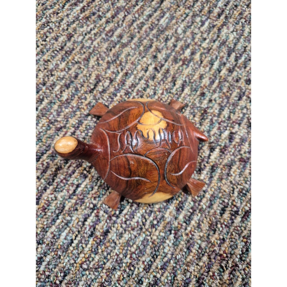 Hand‎ Carved Wood Turtle Figurine Folk Art Rustic Decor Small Sculpture - Picture 4 of 6